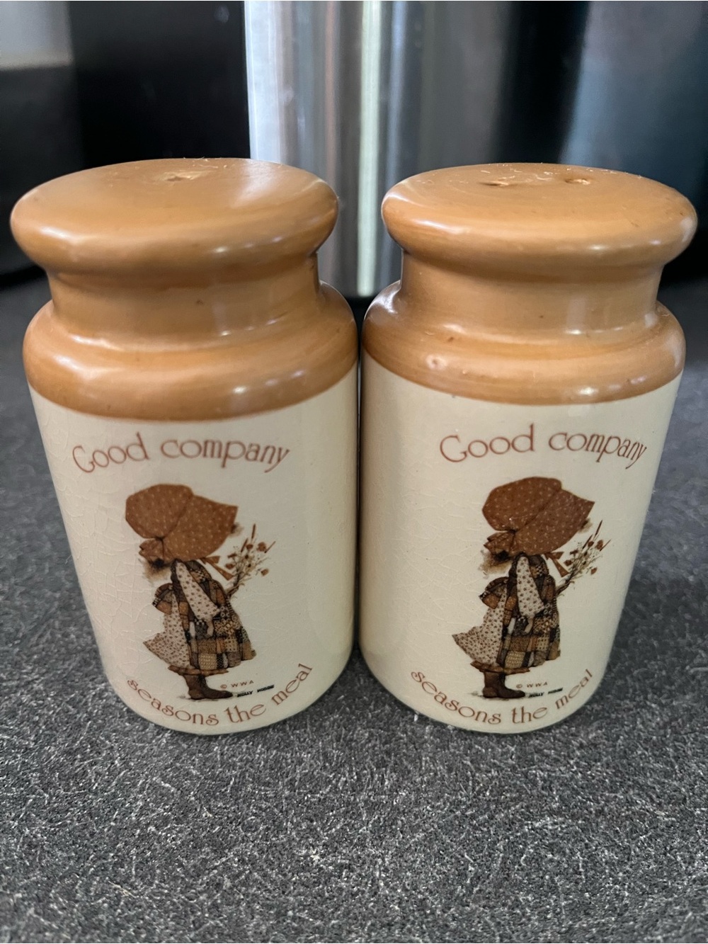Vintage Holly Hobbie Salt and Pepper Set